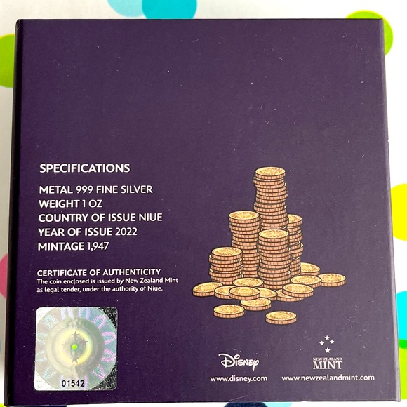 NEW 2022 Disney Scrooge McDuck 75th Anniversary 1oz Silver .999 Proof Coin - Picture 4 of 4